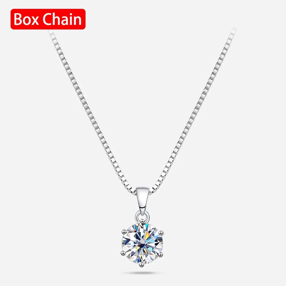 Silver Necklace with Moissanite